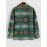Men's Ethnic Aztec Printed Button Front Slant Pocket Woolen Jacket