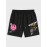 Men's Funny Streetwear Smile Face Letter Flowers Graphic Pattern Drawstring Shorts